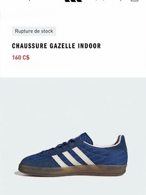 adidas Gazelle Indoor Sneakers - Navy and White